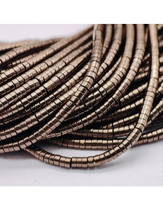 Бусина Гематит, рондели, 2*1 мм, коричневый, нитка