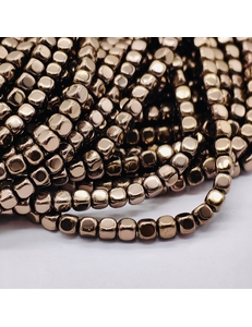 Бусина Гематит, квадрат, темно-коричневый, 4 мм