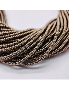 Бусина Гематит, тонкие рондели, 2*1 мм, коричневый, нитка