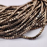 Бусина Гематит, квадрат, темно-коричневый, 2 мм