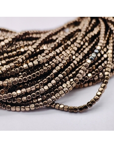 Бусина Гематит, квадрат, темно-коричневый, 2 мм