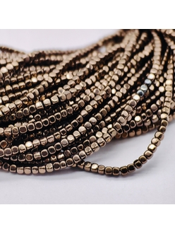 Бусина Гематит, квадрат, темно-коричневый, 2 мм