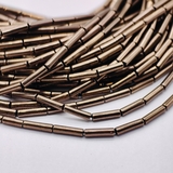 Бусина Гематит, трубочка, 8*2 мм, коричневый, нитка