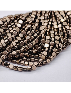 Бусина Гематит, плоский квадрат, коричневый, 3*1.8 мм