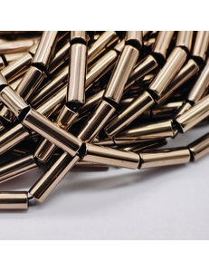 Бусина Гематит, трубочка, 13*4 мм, коричневый, нитка