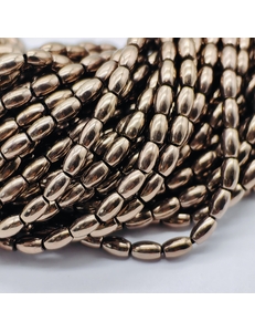 Бусина Гематит, рис, коричневый, 3*5 мм, нитка
