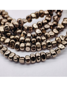 Бусина Гематит, фриформ, 5-6*3.5 мм, коричневый, нитка