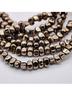 Бусина Гематит, фриформ, 5-6*3.5 мм, коричневый, нитка