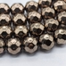 Бусина Гематит, круг граненный, 10 мм, коричневый, нитка