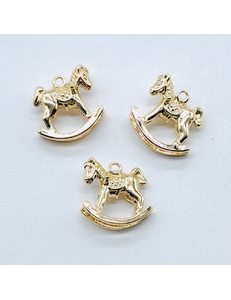 Подвеска лошадка качалка, 14 мм, позолота