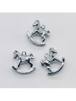 Подвеска лошадка качалка, 14 мм, родий