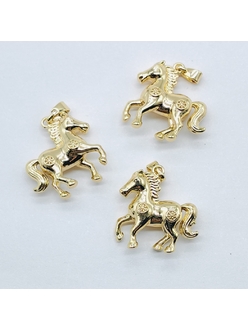 Подвеска Лошадь, конь, 19 мм, позолота