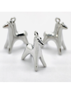 Подвеска Лошадь стоит, 18*12 мм, родий