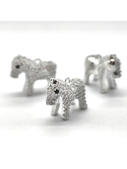 Подвеска Лошадь стоит, с фианитами, 14*11 мм, родий