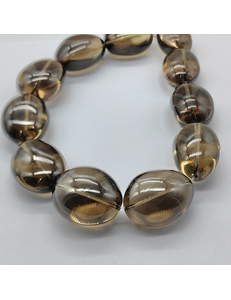 Бусины Раухтопаз, гладкий овал, 30*22*15 мм, коричневый, шт