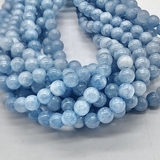 Бусины халцедон, гладкий, голубой, 10-10.4 мм, нитка