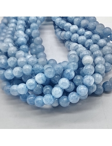 Бусины халцедон, гладкий, голубой, 8-8.3 мм, нитка