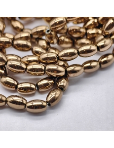 Бусина Гематит, рис, коричневый, 5*8 мм, тип2, нитка