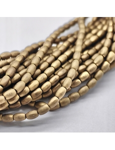 Бусина Гематит, рис, матовый, коричневый, 3*5 мм, нитка