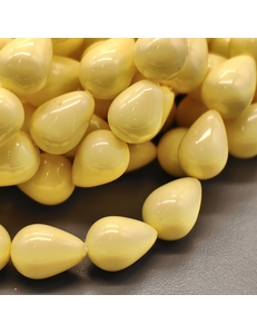 Жемчуг бусина Майорка, 10*14 мм, желтый, нить