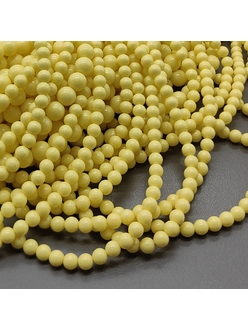Жемчуг бусина Майорка, 4 мм, желтый, нить