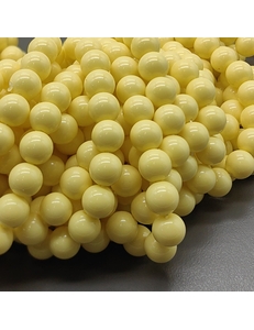Жемчуг бусина Майорка, 12 мм, желтый, нить