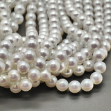 Жемчуг Майорка люкс, 8 мм, белый с розовым переливом, нить