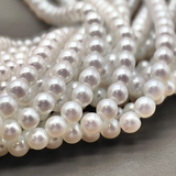 Жемчуг Майорка люкс, 6 мм, белый с розовым переливом, нить
