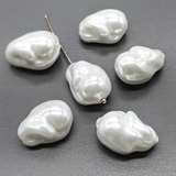 Жемчуг бусина Майорка, 20*15 мм, белый, шт