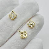 Подвеска Клевер мини с фианитами, 8 мм, позолота