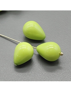 Жемчуг бусина Майорка, 10*14 мм, салатовый, шт