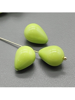 Жемчуг бусина Майорка, 10*14 мм, салатовый, шт