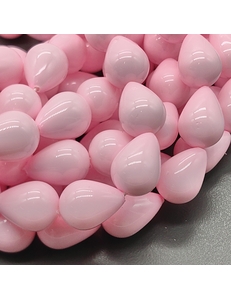 Жемчуг бусина Майорка, 10*14 мм, розовый, нить