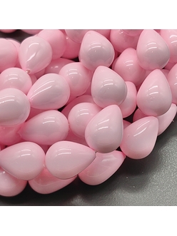 Жемчуг бусина Майорка, 10*14 мм, розовый, нить