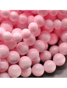 Жемчуг бусина Майорка, 10 мм, розовый, нить