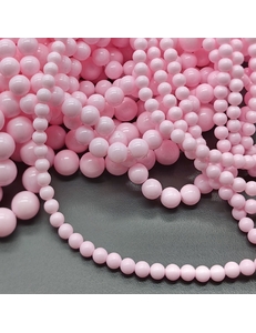 Жемчуг бусина Майорка, 4 мм, розовый, нить