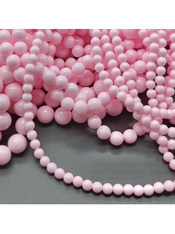 Жемчуг бусина Майорка, 4 мм, розовый, нить