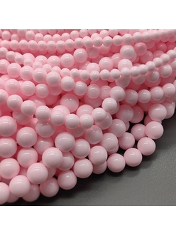Жемчуг бусина Майорка, 6 мм, розовый, нить