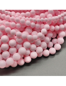 Жемчуг бусина Майорка, 8 мм, розовый, нить