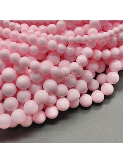 Жемчуг бусина Майорка, 8 мм, розовый, нить