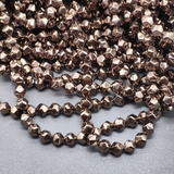 Бусина Гематит, многогранник, 7 мм, коричневый, нитка