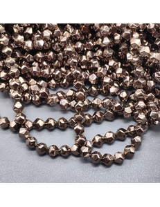 Бусина Гематит, многогранник, 7 мм, коричневый, нитка