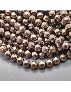 Бусина Гематит, круг, 8 мм, коричневый, нитка