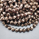 Бусина Гематит, многогранник, 8 мм, коричневый, нитка