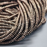 Бусина Гематит, рондели, 4*1.5 мм, коричневый, нитка