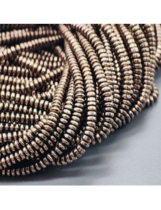 Бусина Гематит, рондели, 4*1.5 мм, коричневый, нитка