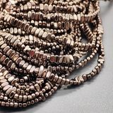 Бусина Гематит, плоский овал, 4*2 мм, коричневый, нитка