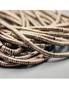 Бусина Гематит, рондели, 3*1 мм, коричневый, нитка