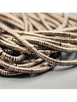 Бусина Гематит, рондели, 3*1 мм, коричневый, нитка