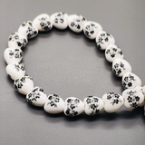 Бусина Сердце из керамики, черный букет, 12.5*12.2 мм, нитка